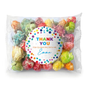 rainbow polka dots personalised popcorn