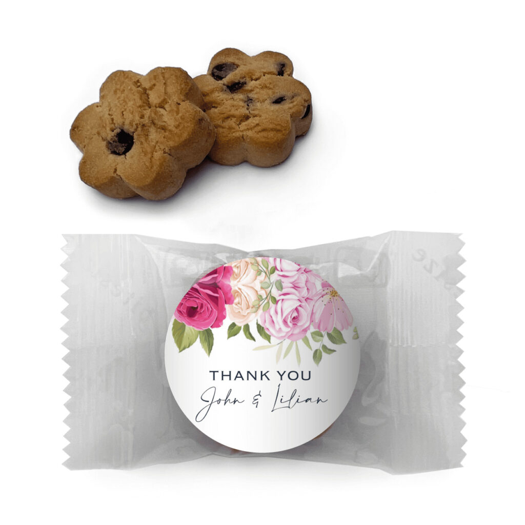 rose waterfall cookie favours