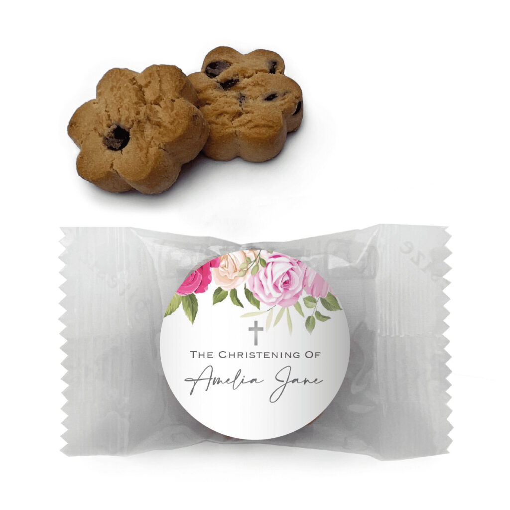 roses and cross bomboniere cookie