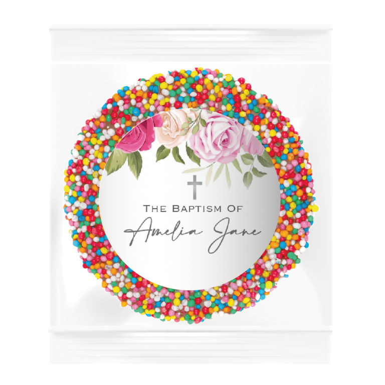 Rose Waterfall & Cross Custom Premium Giant Chocolate Freckle