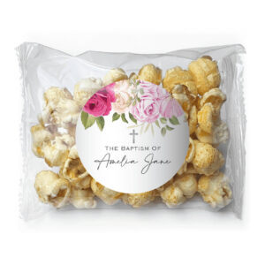 roses and cross bomboniere popcorn