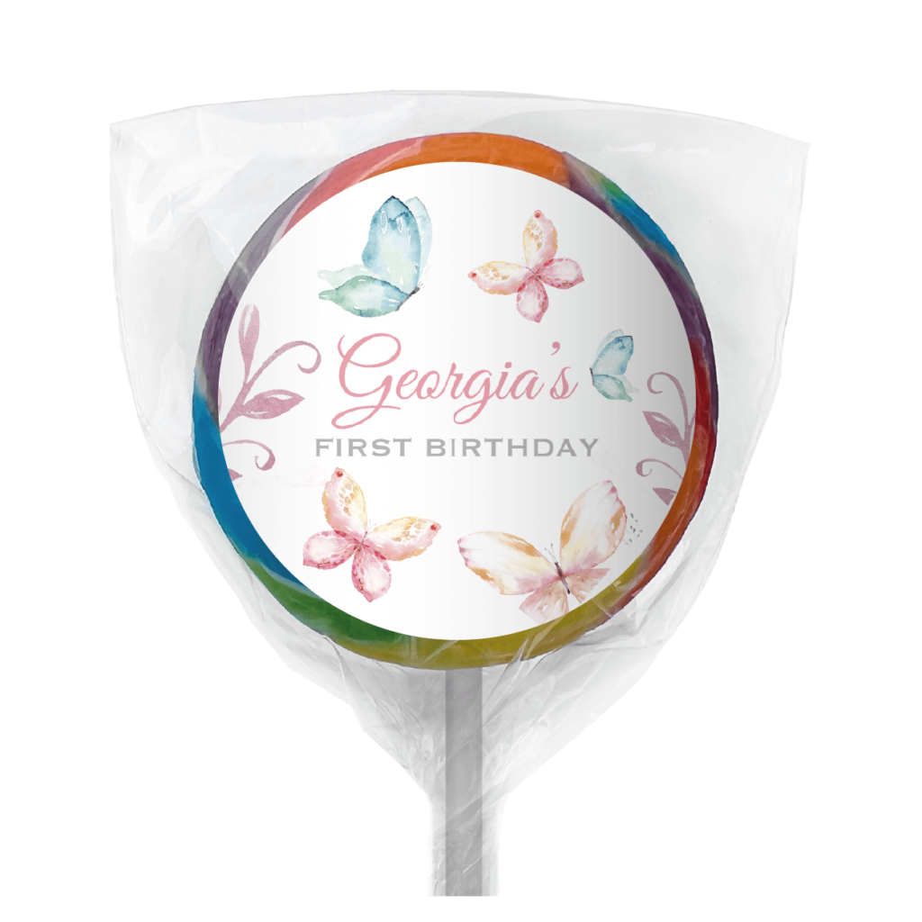 watercolour butterflies lollipop rainbow