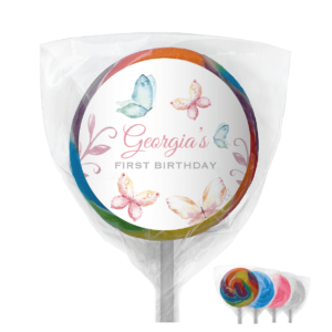 watercolour butterflies lollipops