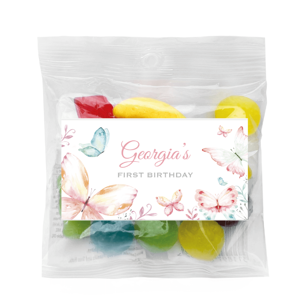 watercolour butterflies lolly bags