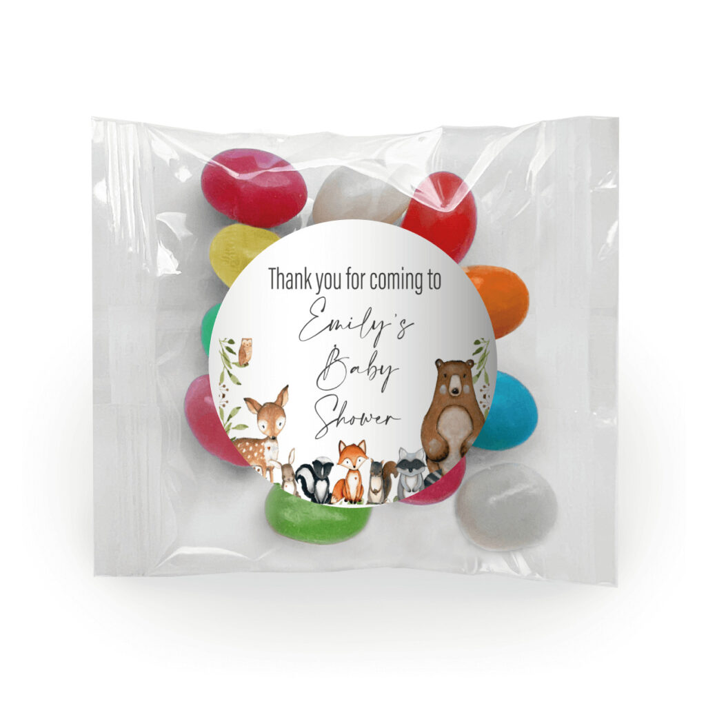 woodlands watercolour animals jelly beans custom