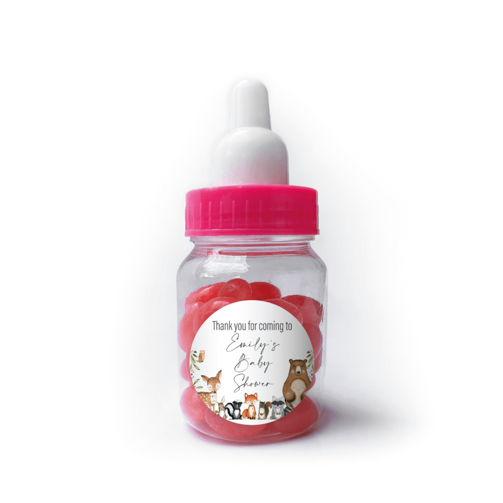 woodlands watercolour animals jelly beans pink custom