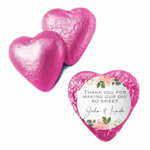 florals on white pink heart