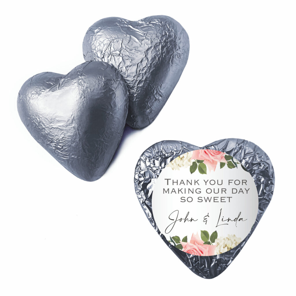 florals on white silver heart