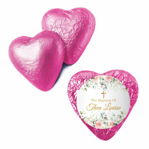 cross custom foil chocolate hearts