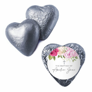 green leaves & gold cross custom foil chocolate hearts (copy)