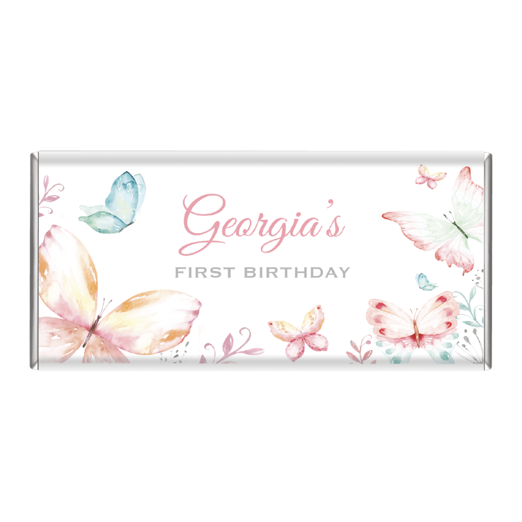 watercolour butterflies chocolate bars