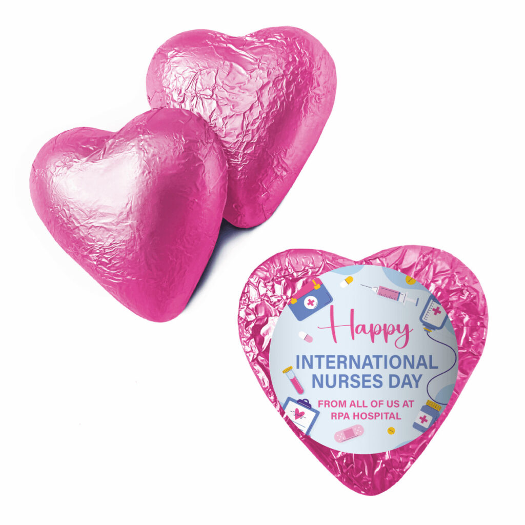 purple happy nurses day pink heart