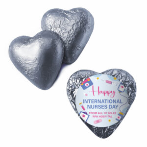 purple happy nurses day silver heart