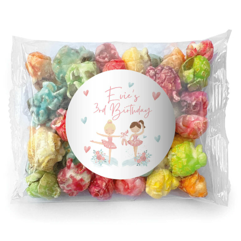 Pink Ballerinas Personalised Popcorn Bags