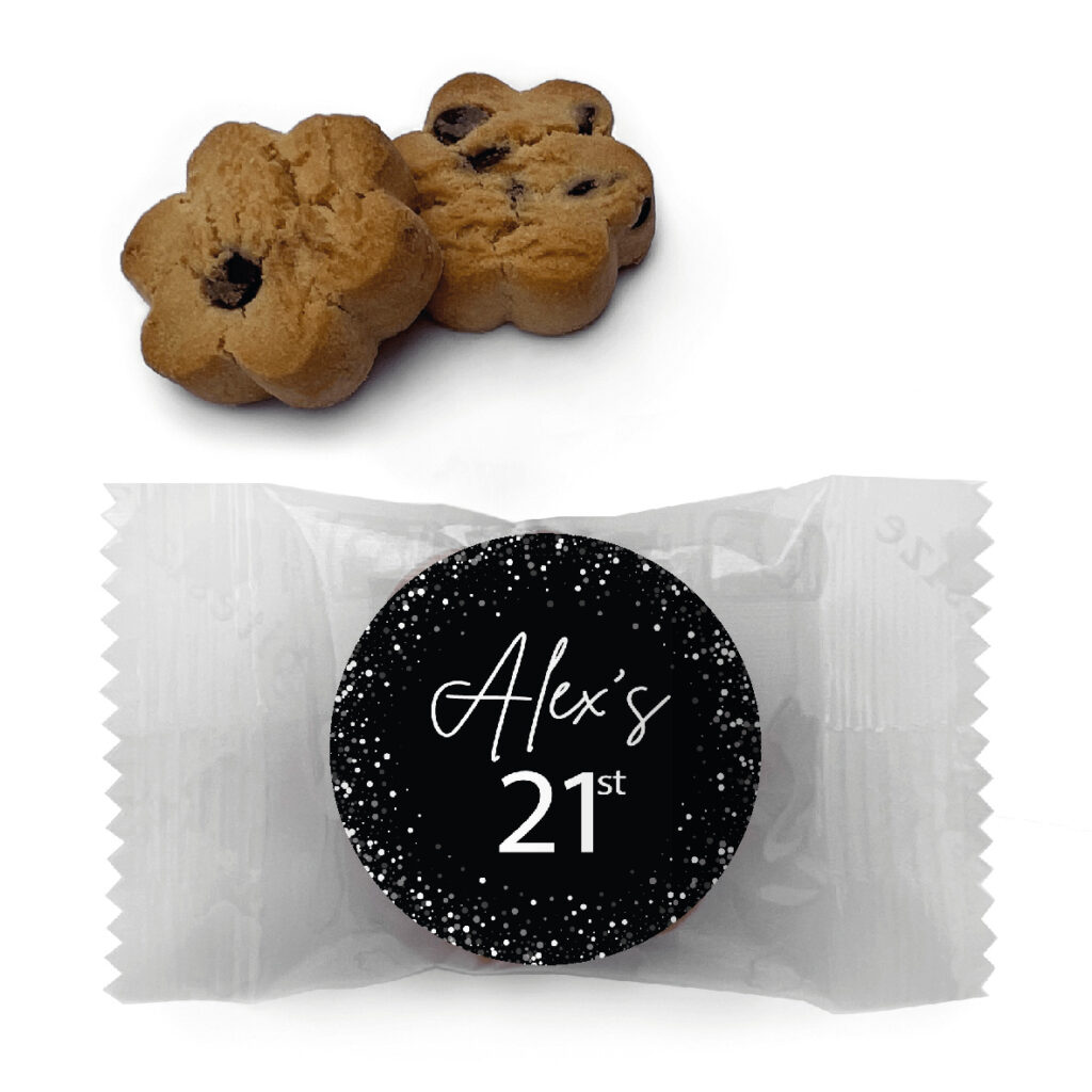black white confetti cookie