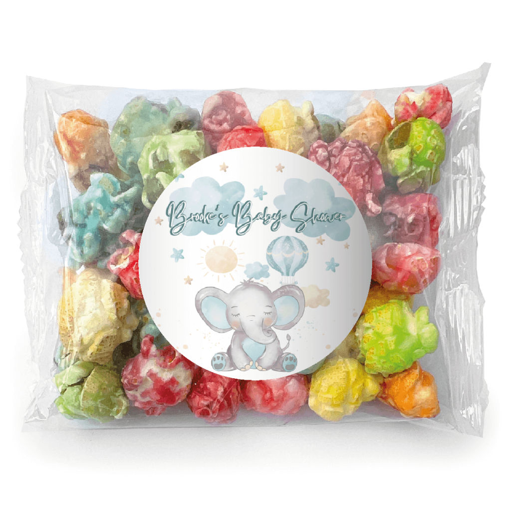 blue baby elephant web popcorn rainbow