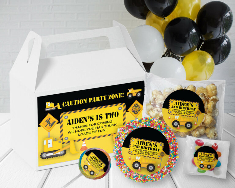 Construction Party Personalised Kids Party Favours Pack