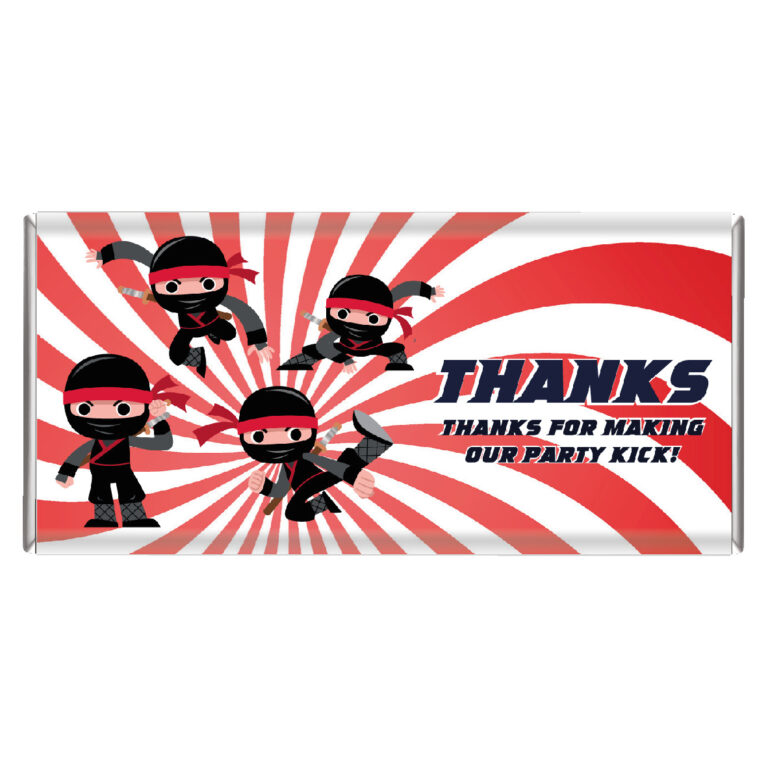 Ninja Party Personalised Chocolate Bar Favours
