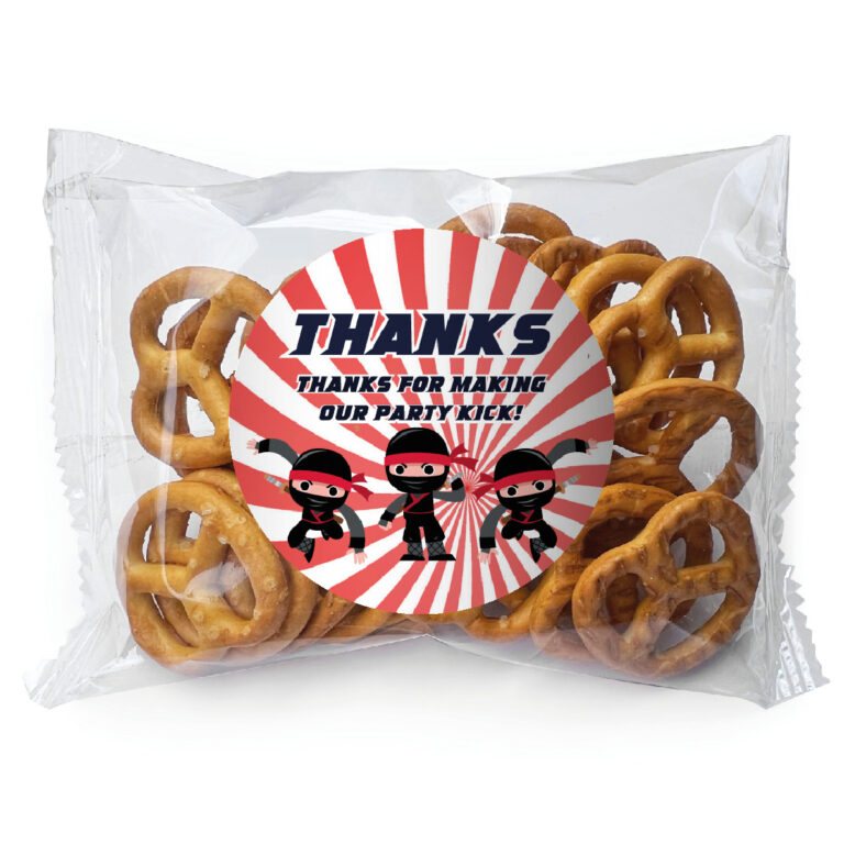 Ninja Party Personalised Pretzel Bags