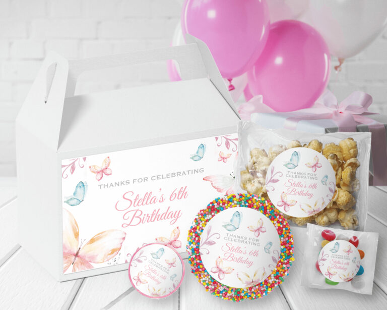 Pastel Butterfly Personalised Kids Party Favours Pack