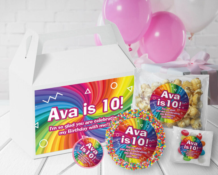 Rainbow Rays Personalised Kids Party Favours Pack