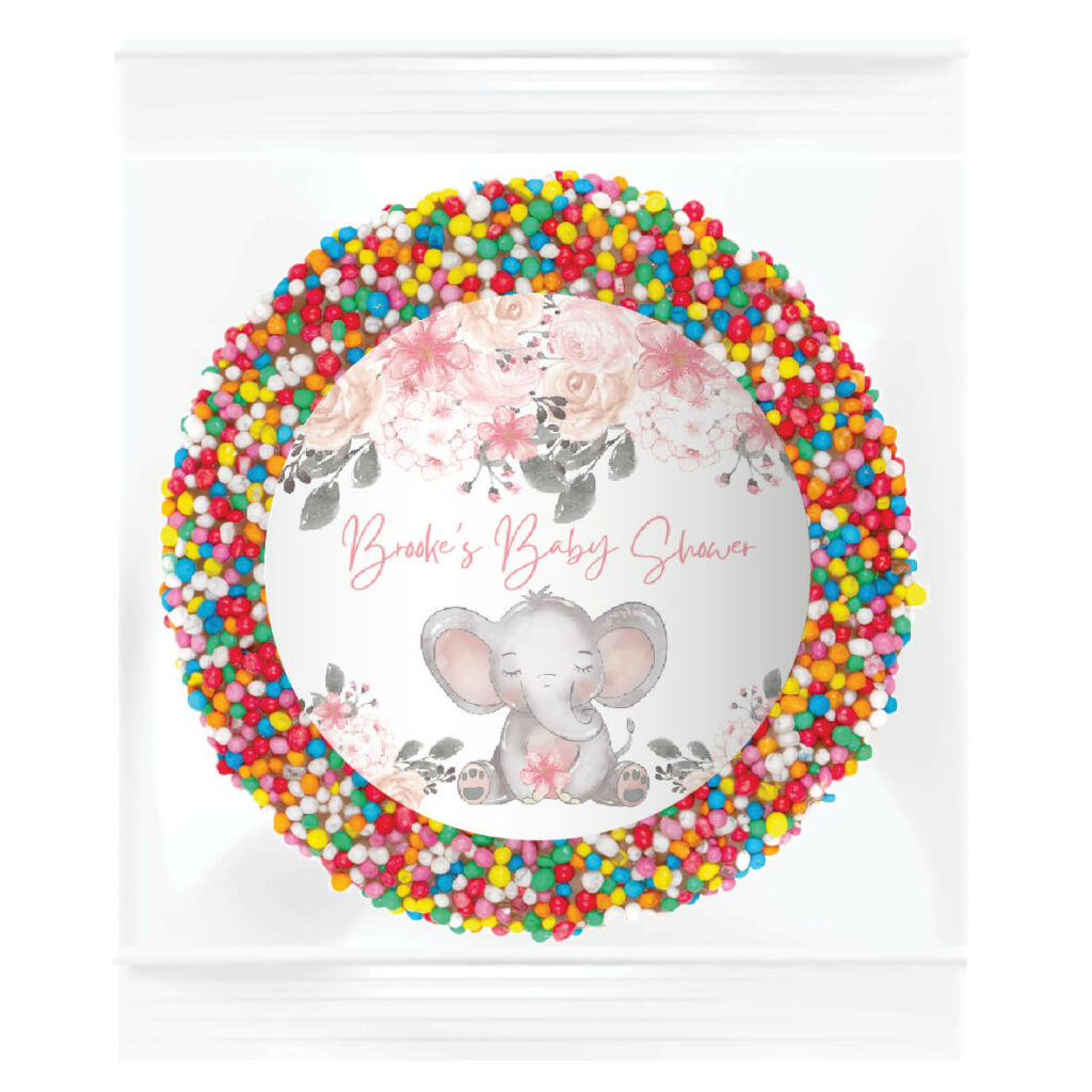pink baby floral elephant freckle