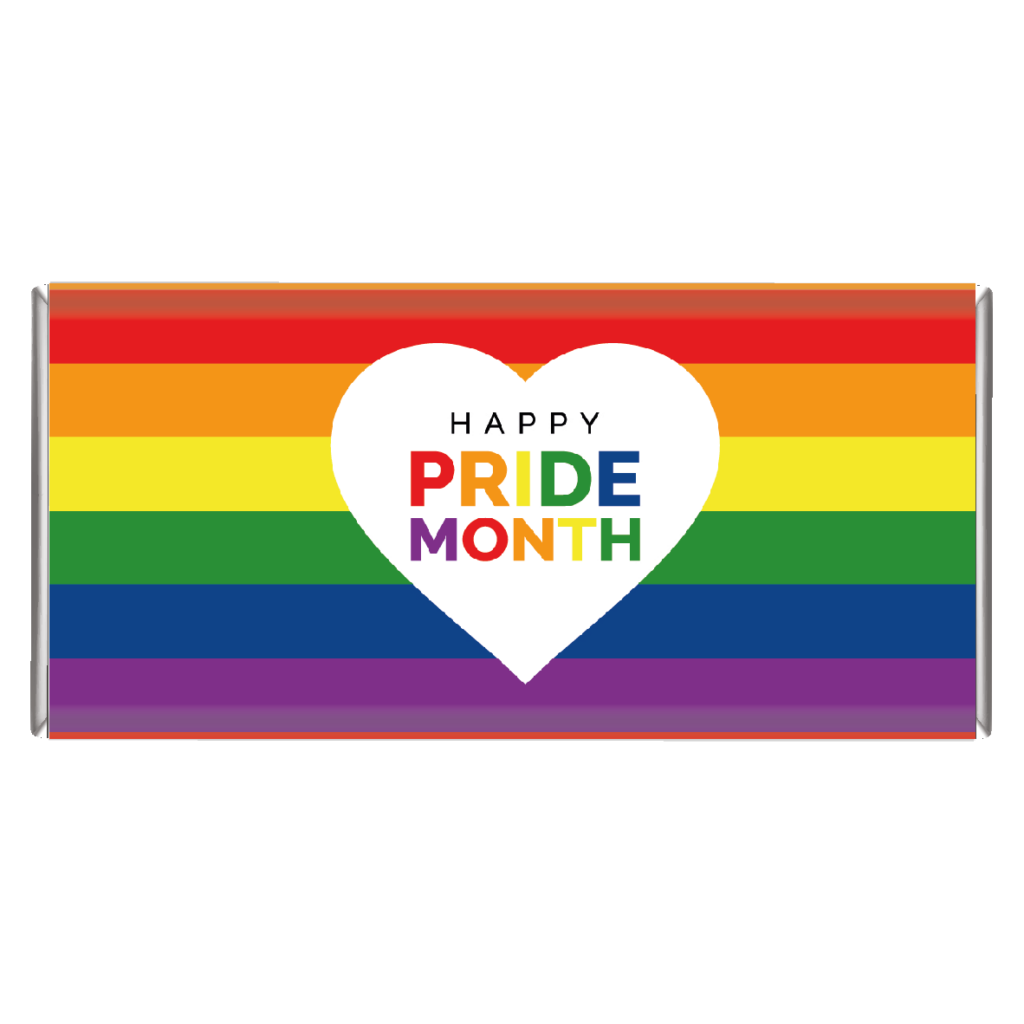 rainbow pride heart chocolate