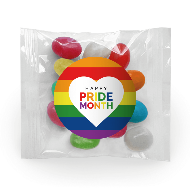Rainbow Heart Pride Month Personalised Jelly Bean Bags