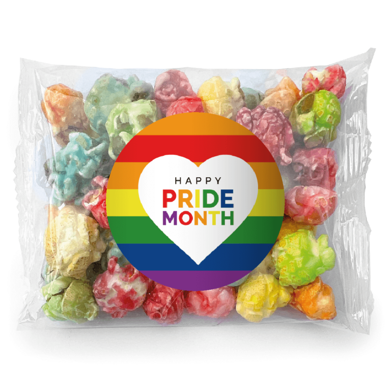 Rainbow Heart Pride Month Personalised Popcorn Bags