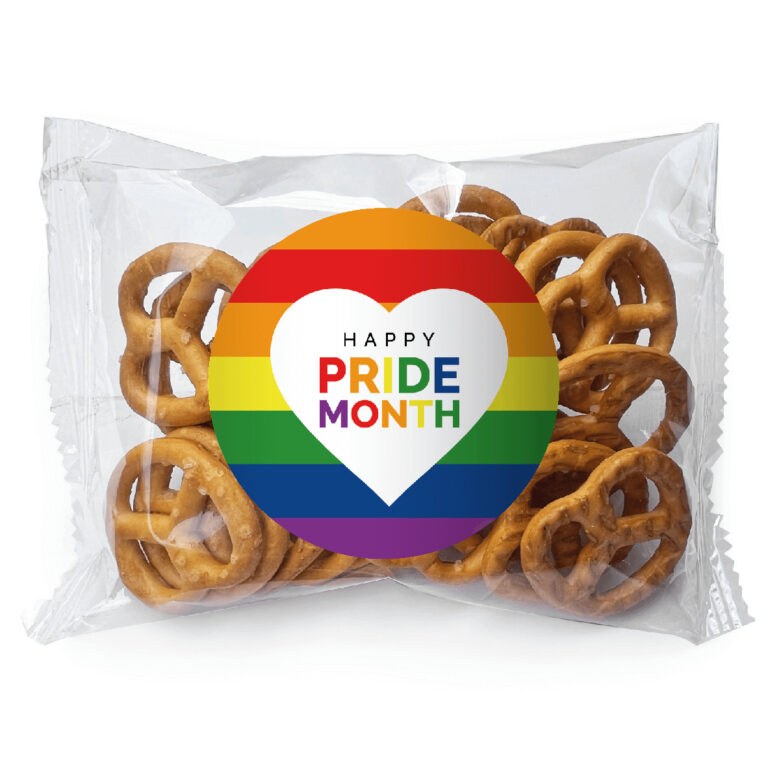 Rainbow Heart Pride Month Personalised Pretzel Bags