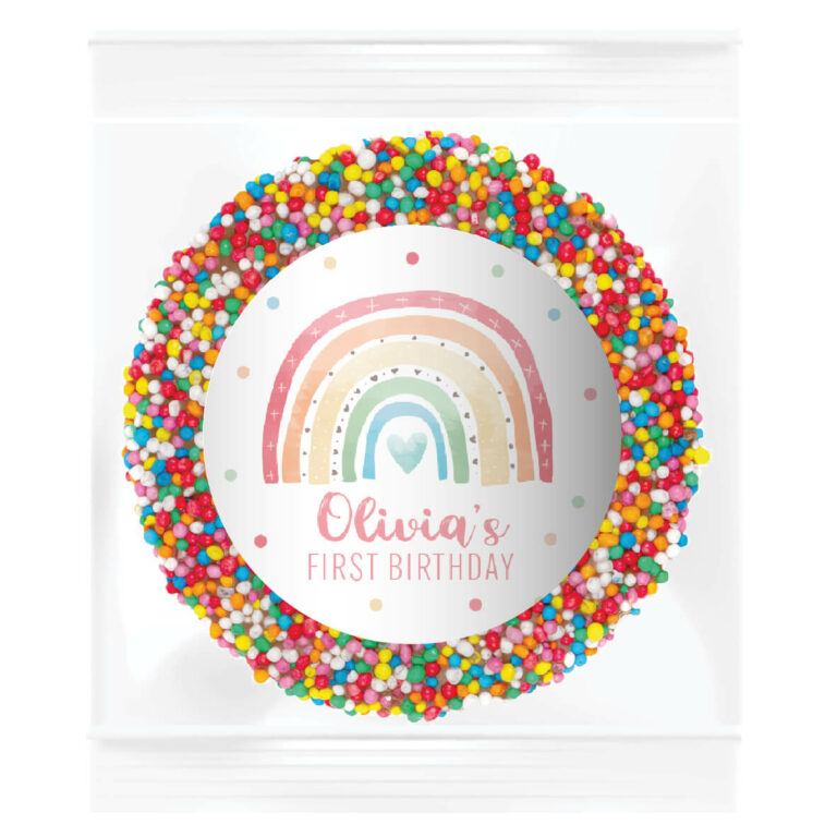 Pastel Rainbow Personalised Giant Chocolate Freckle