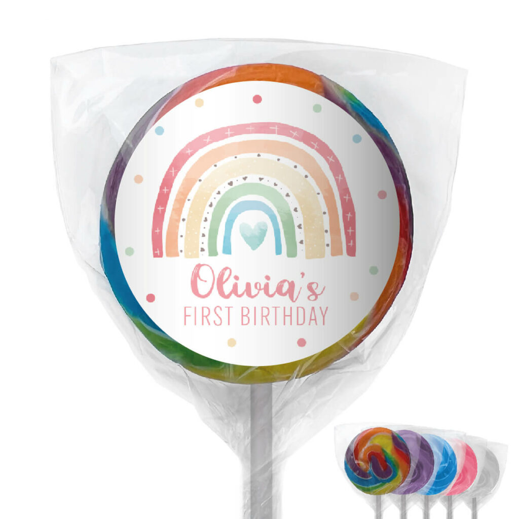 rainbow pastels lollipops