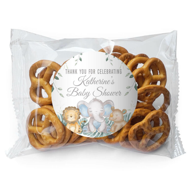 Sleepy Safari Animals Personalised Pretzel Bags