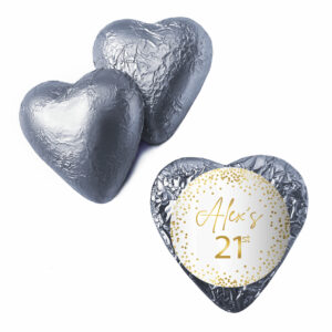 white and gold confetti silver heart