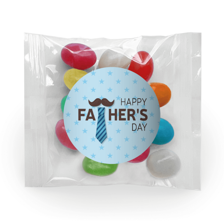Tie & Moustache Fathers Day Custom Jelly Bean Bags