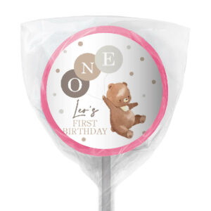 Shop for customised pink teddy lollipop - Australia