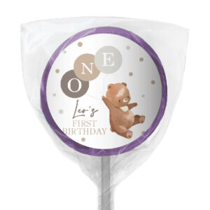 Shop for customised purple teddy lollipop - Australia