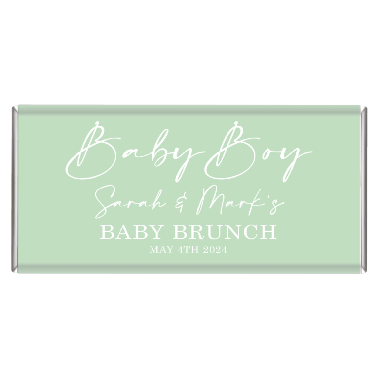 Oh Baby Pastel Green Personalised Chocolate Bars