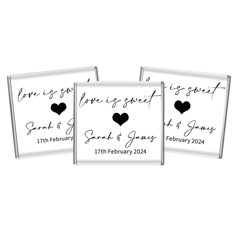 Love Is Sweet Black & White Petite Custom Chocolates