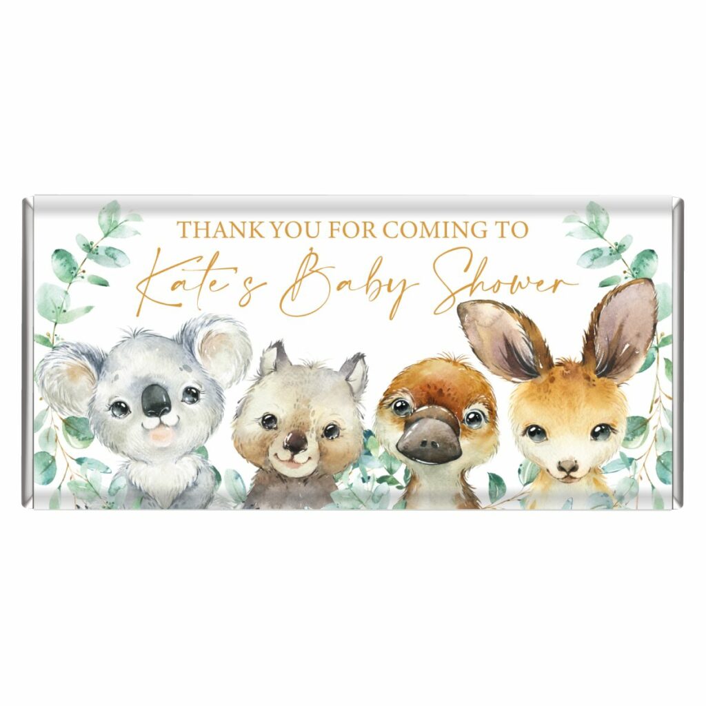 australian baby animals personalised chocolate bars