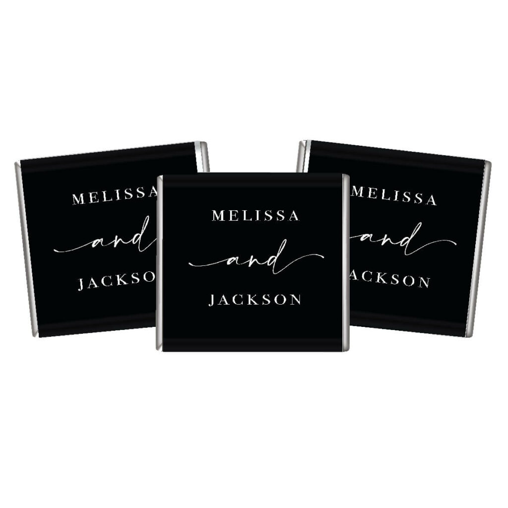 black white romance petite chocolates