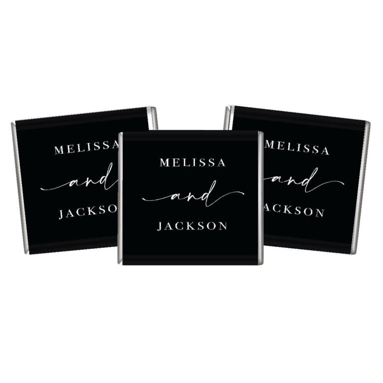 Elegant Black & White Petite Custom Chocolates