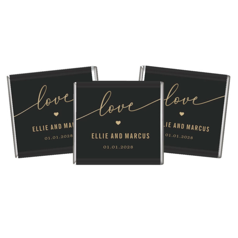 Romantic Black & Gold Custom Petite Chocolates