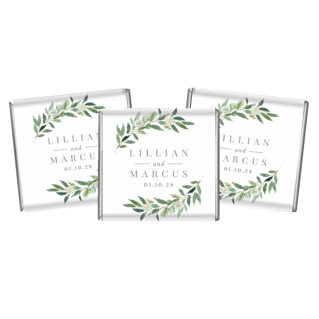 green florals petite chocolates