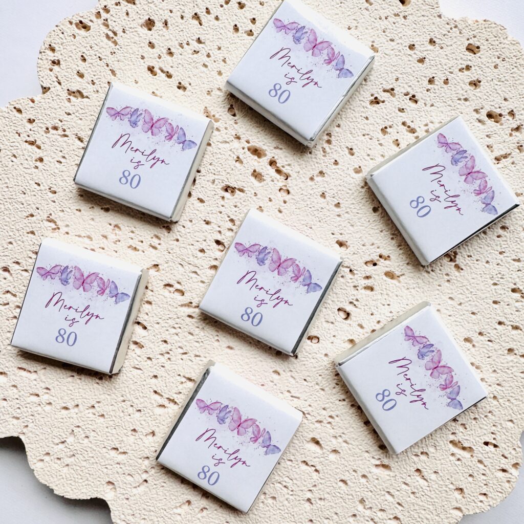 pink & purple butterflies petite chocolates