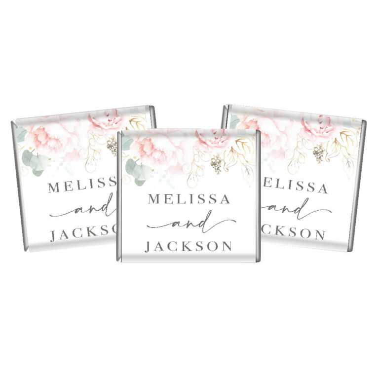 Pink Floral Romance Petite Custom Chocolate Favours