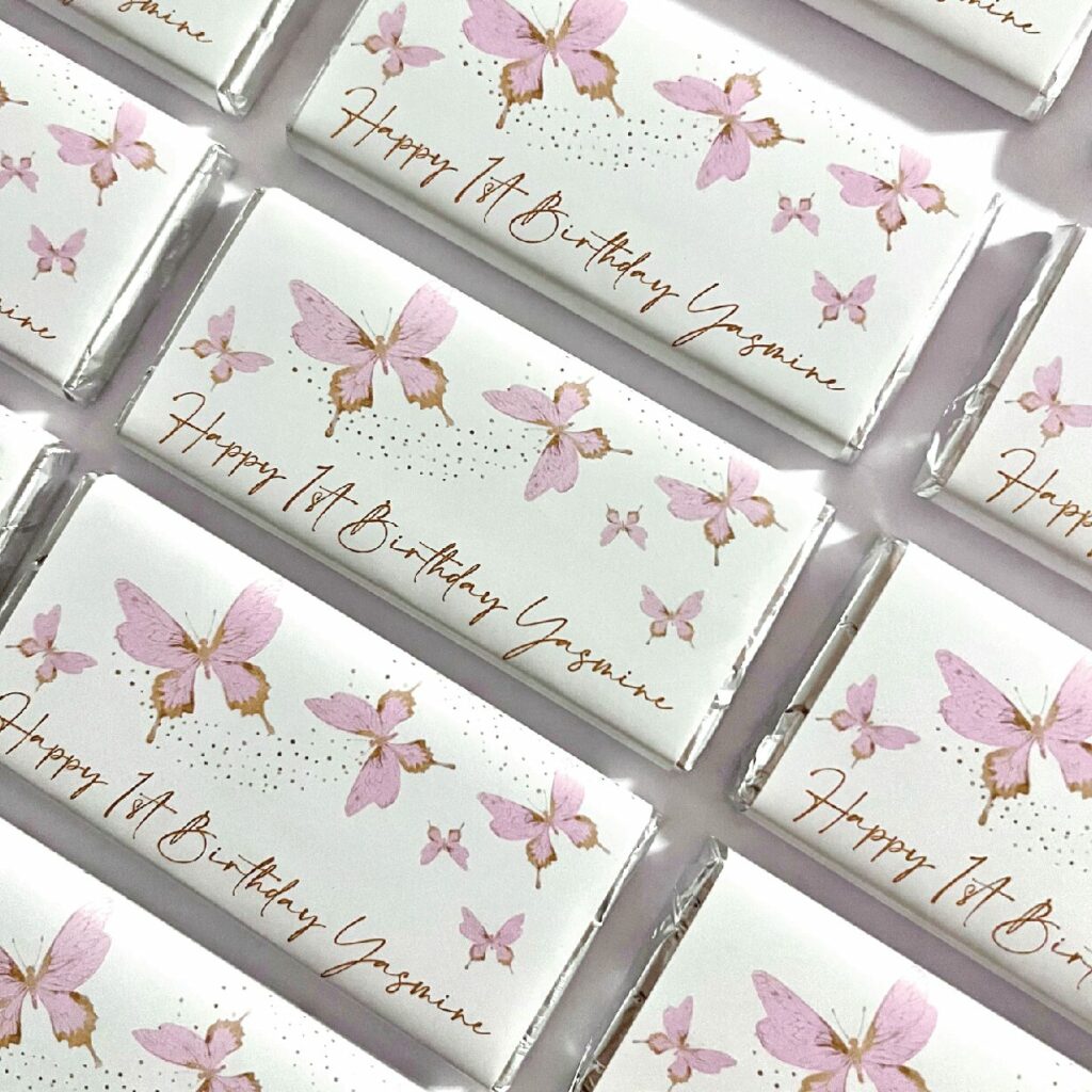 pretty butterflies chocolate bars