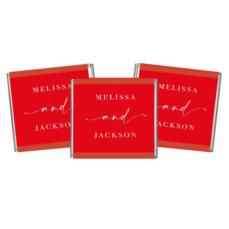 Elegant Red & White Petite Custom Chocolates