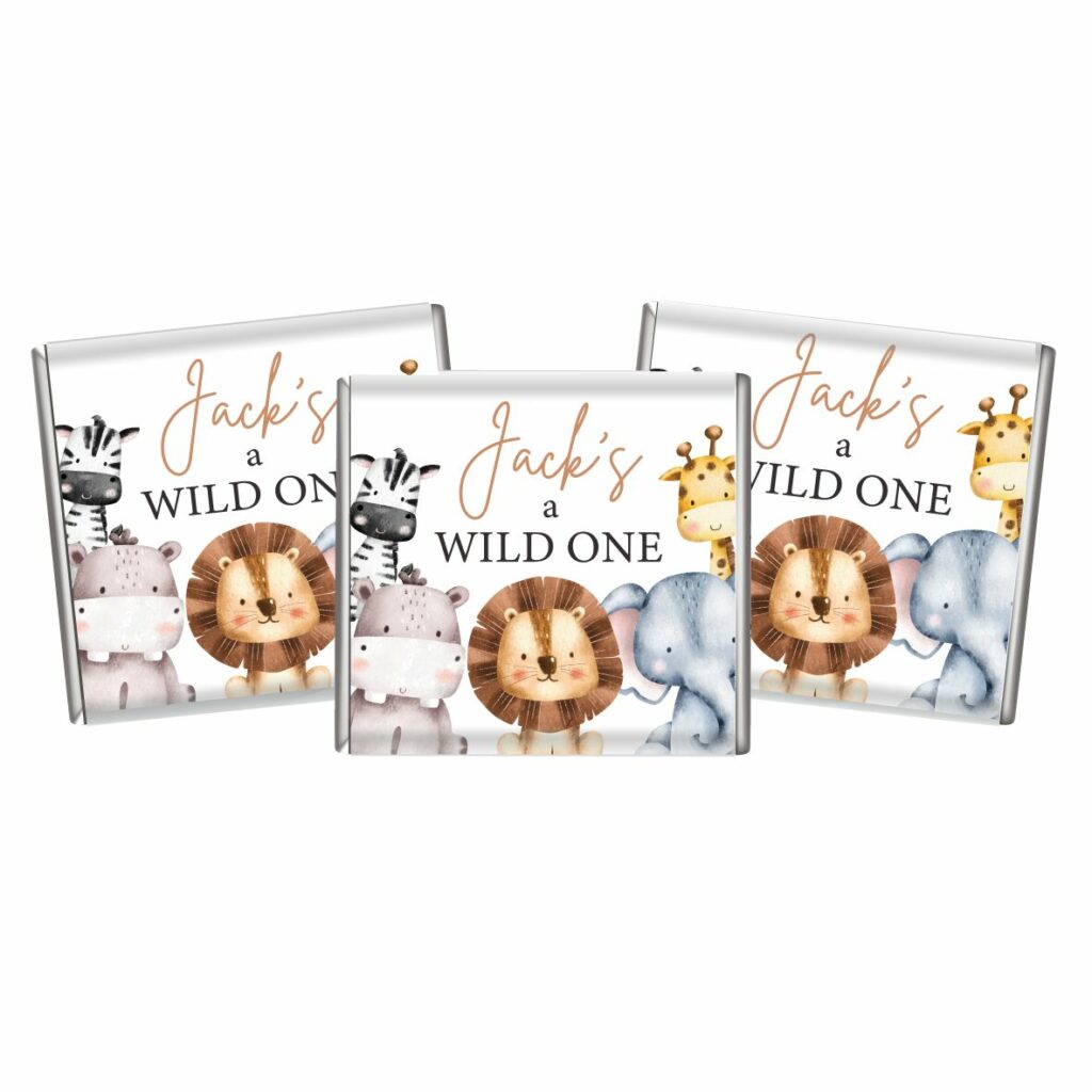 safari animal party chocolate favours