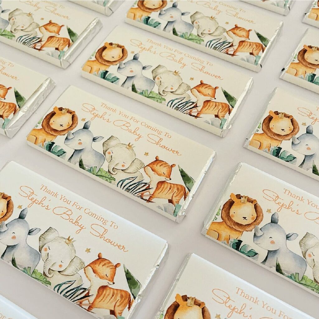 watercolour baby animals chocolate bars